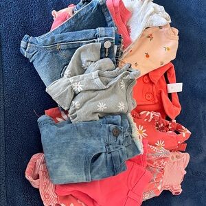 Mixed Girls Clothing Bundle - Coral, Pink, Gray, Denim